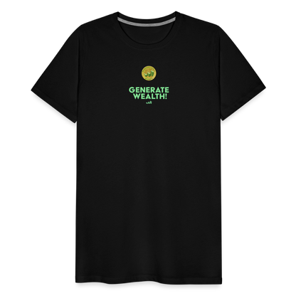 "Generate Wealth Green Logo" Fitted Tee - black