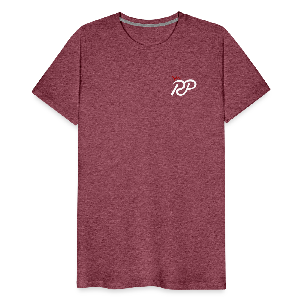 "Royalty" Fitted Tee (Left) - heather burgundy