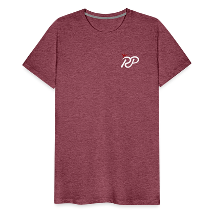 "Royalty" Fitted Tee (Left) - heather burgundy