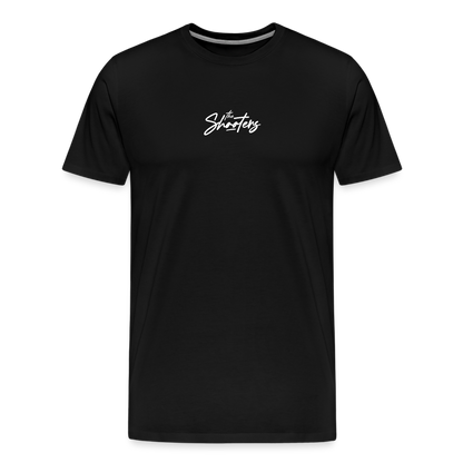 "The Shooters White" Fitted Tee - black