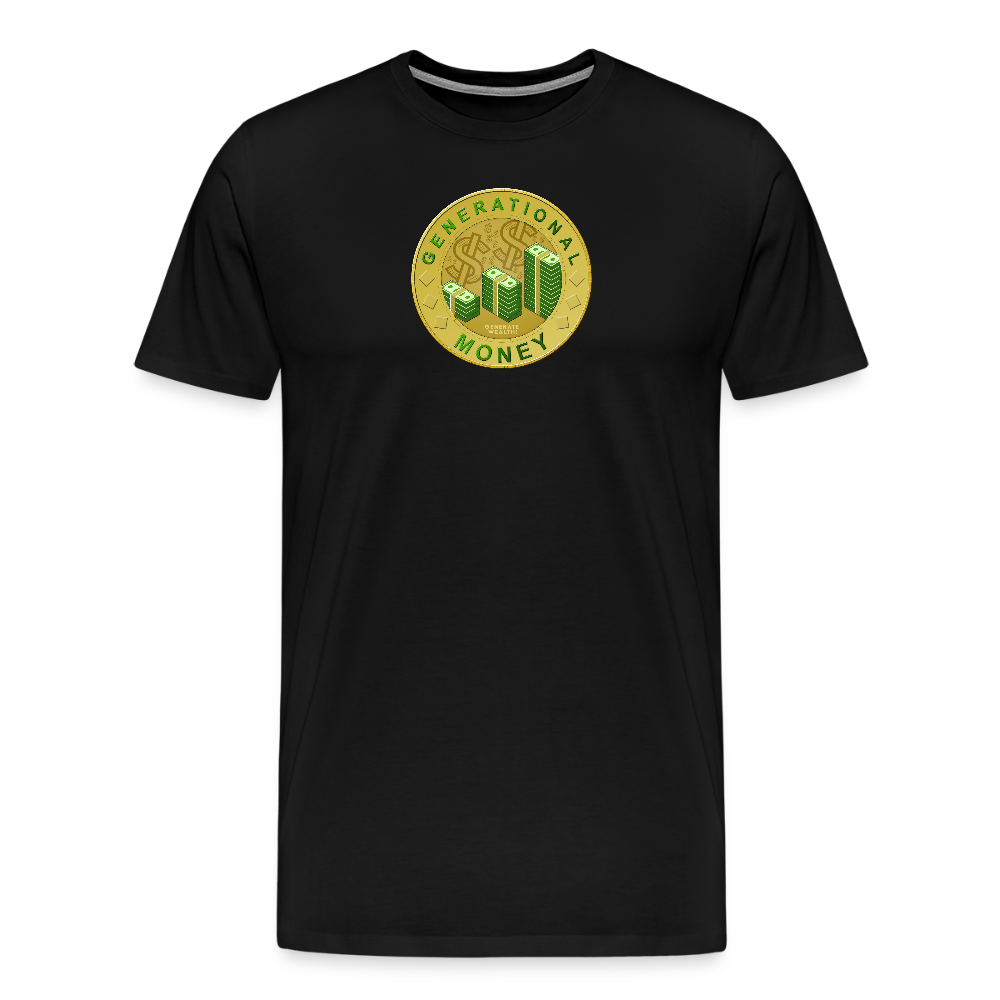 "Generate Wealth Logo Big" Fitted Tee - black