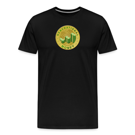 "Generate Wealth Logo Big" Fitted Tee - black