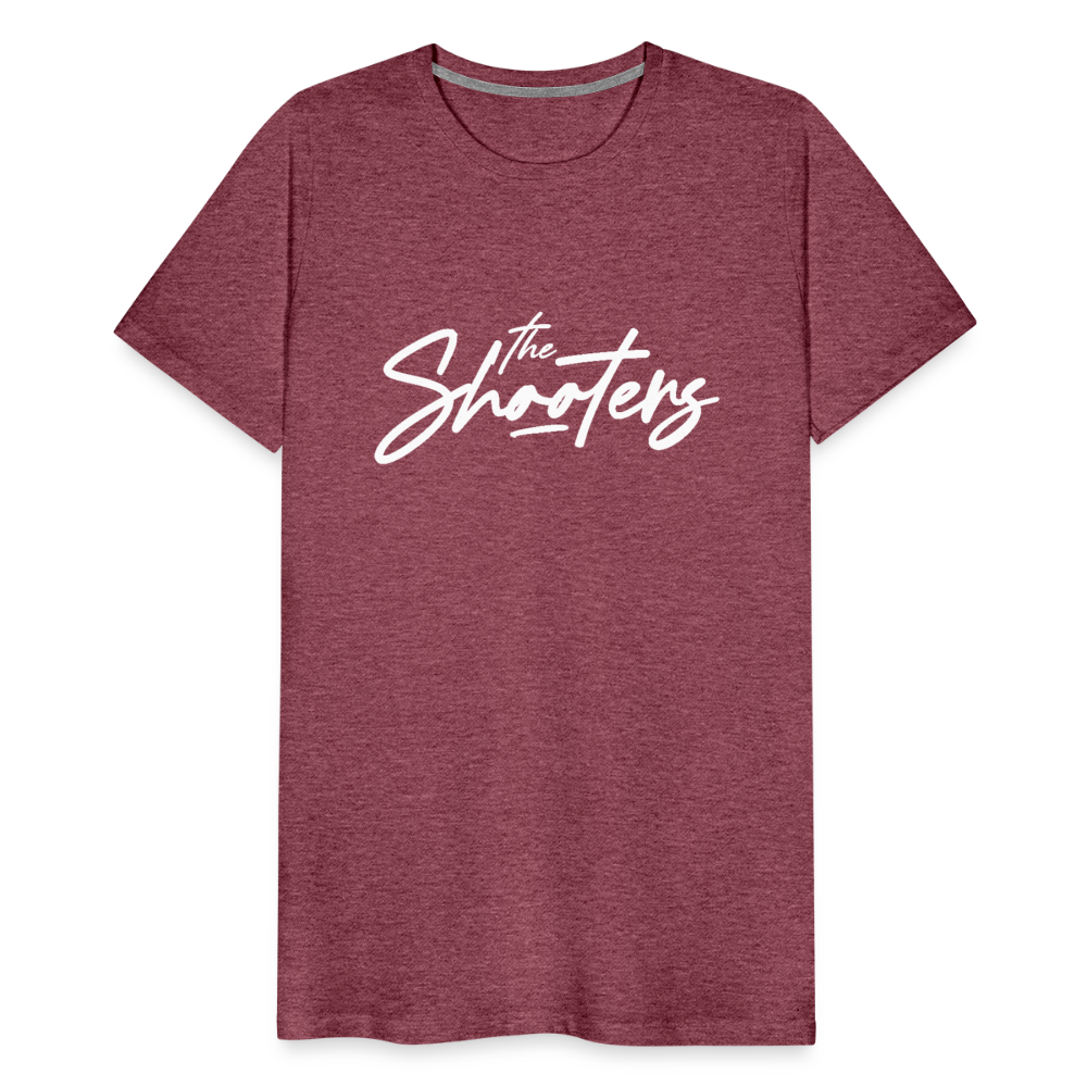 "The Shooters Big White" Fitted Tee - heather burgundy