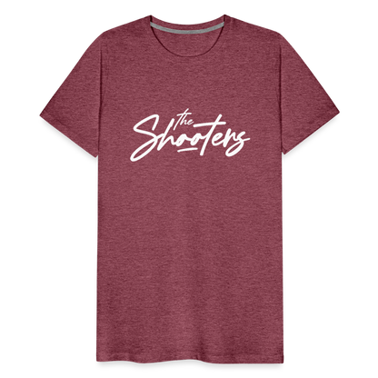 "The Shooters Big White" Fitted Tee - heather burgundy