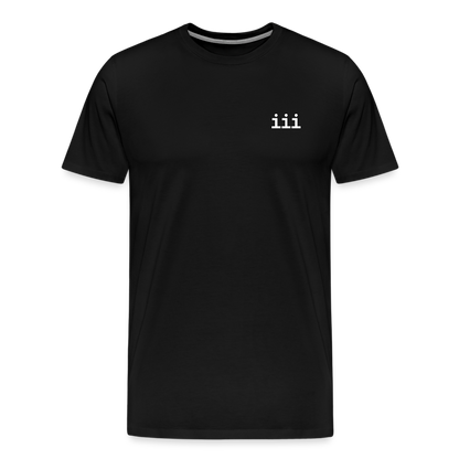"iii - Intellectual Property White" Fitted Tee - black