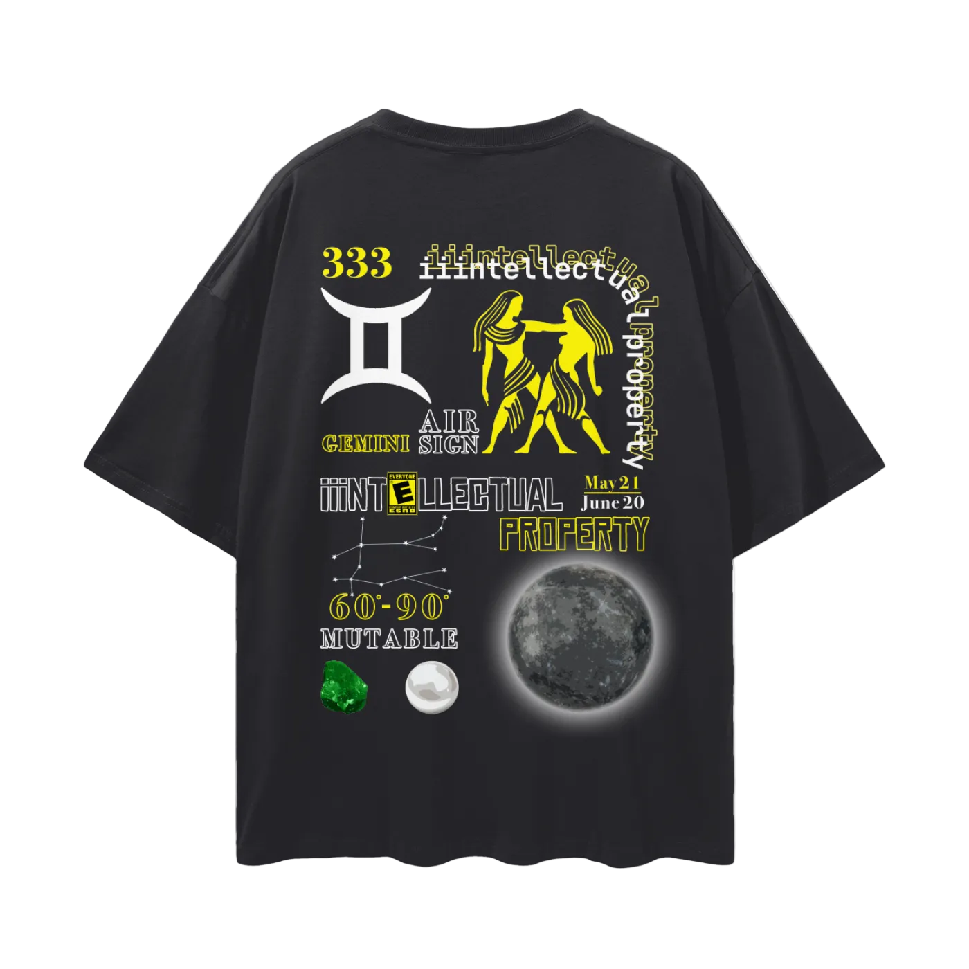 "iii Gemini" Drop Shoulder Tee